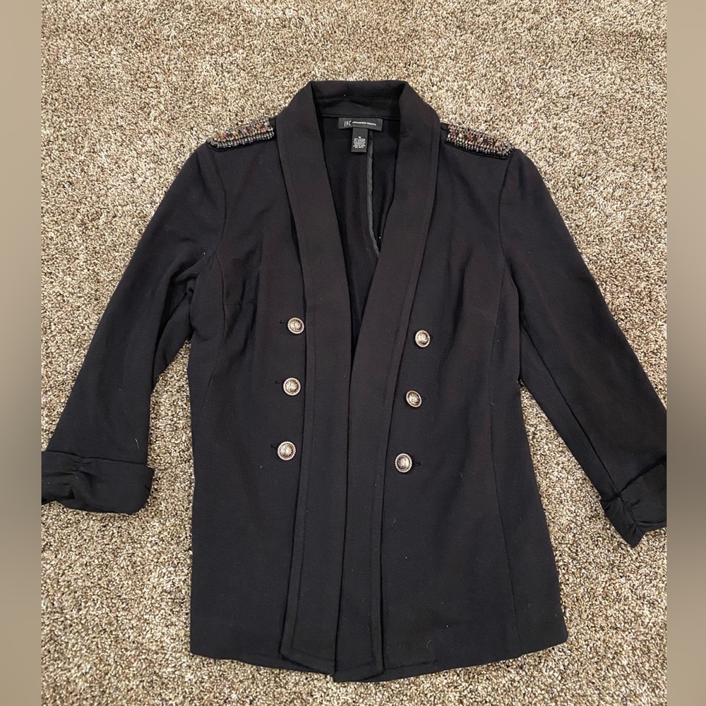 2 black INC blazer and zip up bling